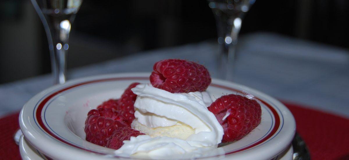 Ice Cream and Raspberries