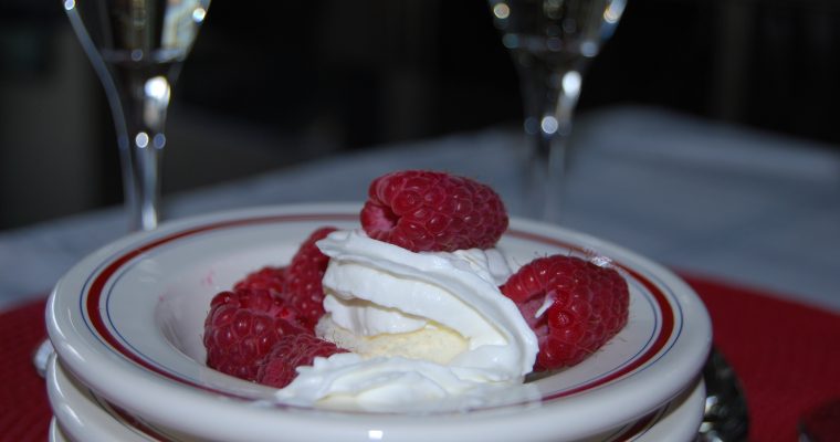 Ice Cream and Raspberries