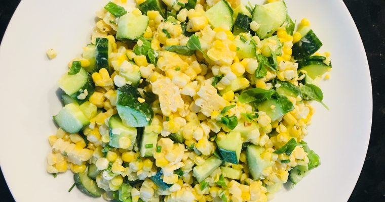 Corn, Cucumber, and Herb Salad