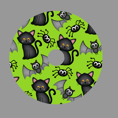 Libre - Playful Halloween - Cats, Bats, and Spiders Green