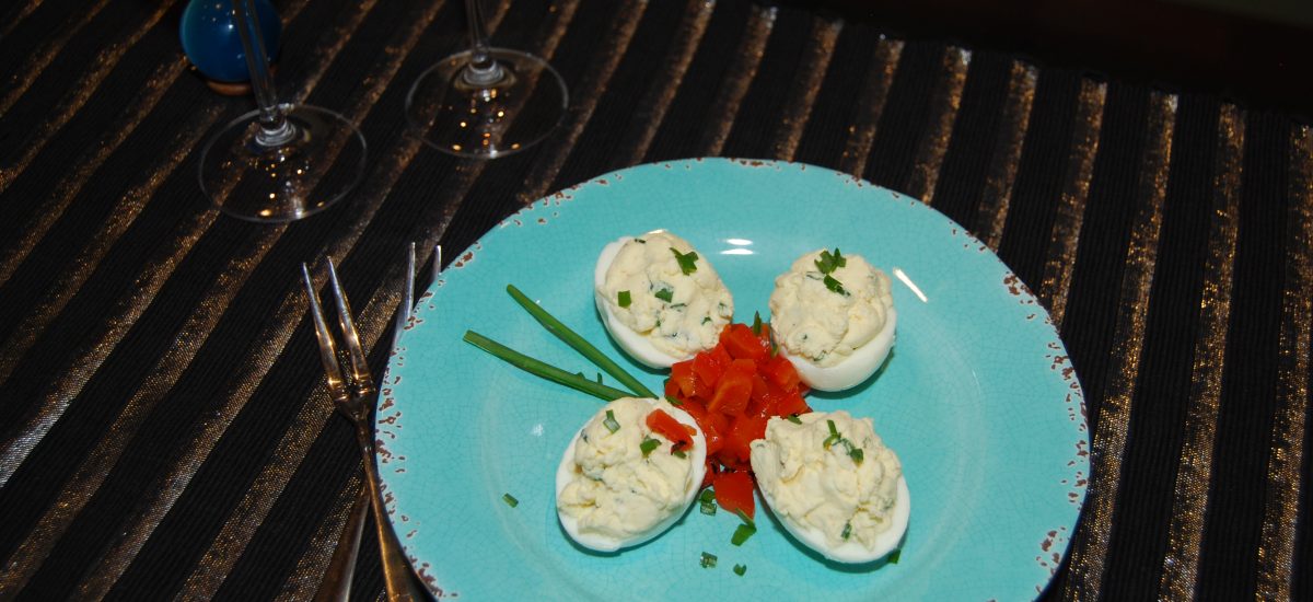 Goat Cheese Deviled Eggs