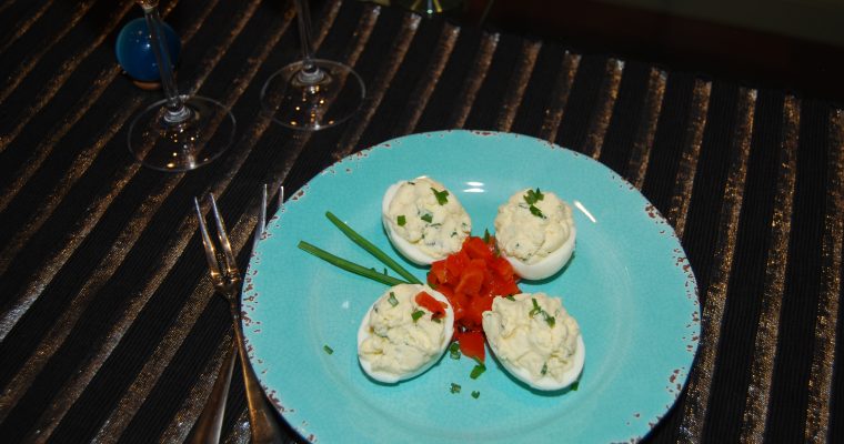 Goat Cheese Deviled Eggs