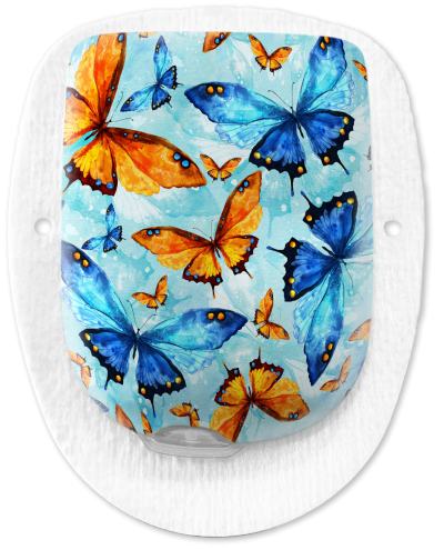 Butterfly - Multi on Light Blue