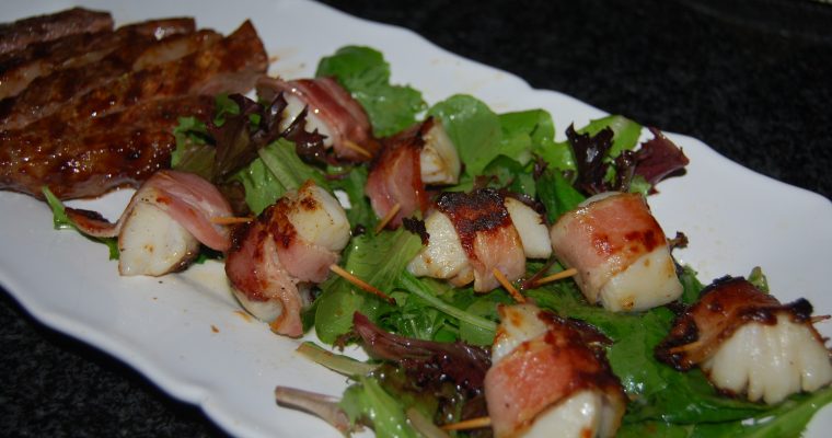 Scallops and Bacon with Sherry Vinaigrette