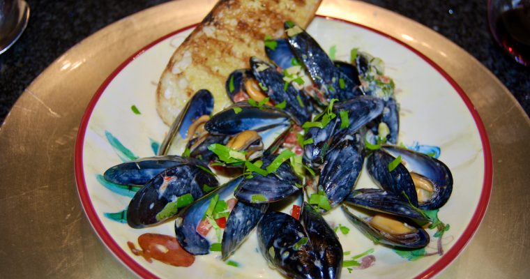 Moules Mariniere and Cream