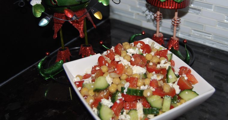 Cucumber, Tomato and Chickpea Salad