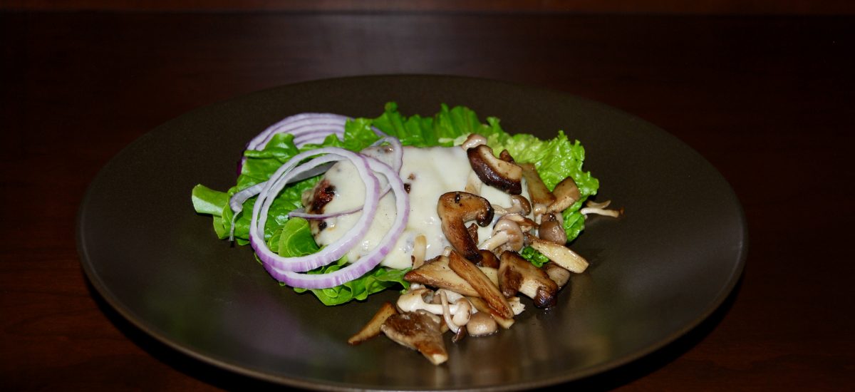Beef Burgers with Mushrooms and Swiss Cheese