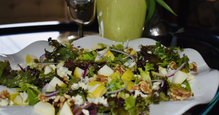Pear, Blue Cheese and Walnut Salad