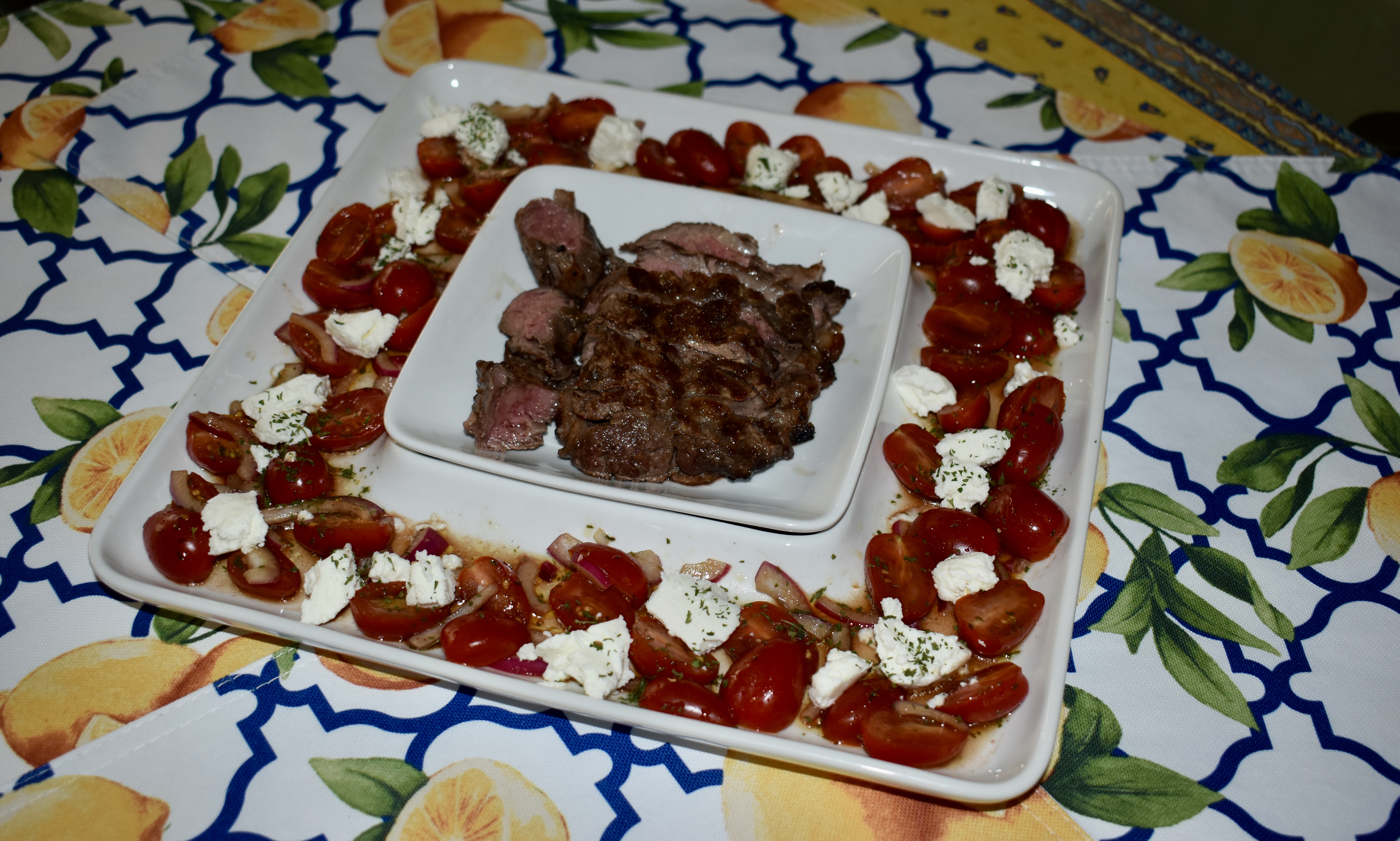 Grilled Tenderloin with Marinated Tomatoes