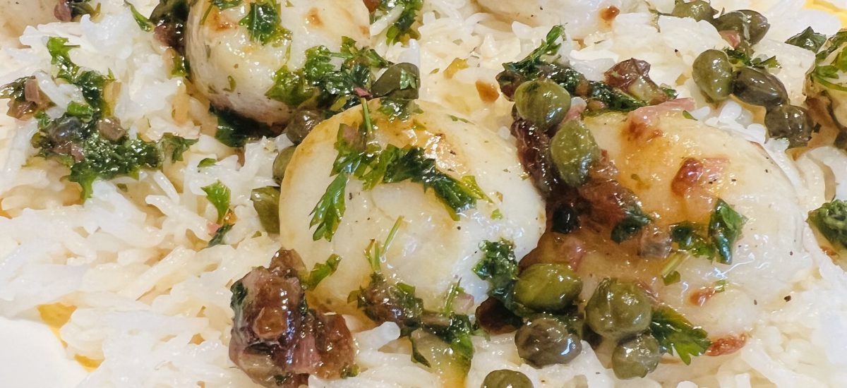 Scallops with Brown Butter, Capers and Lemon