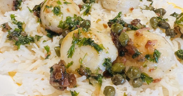 Scallops with Brown Butter, Capers and Lemon