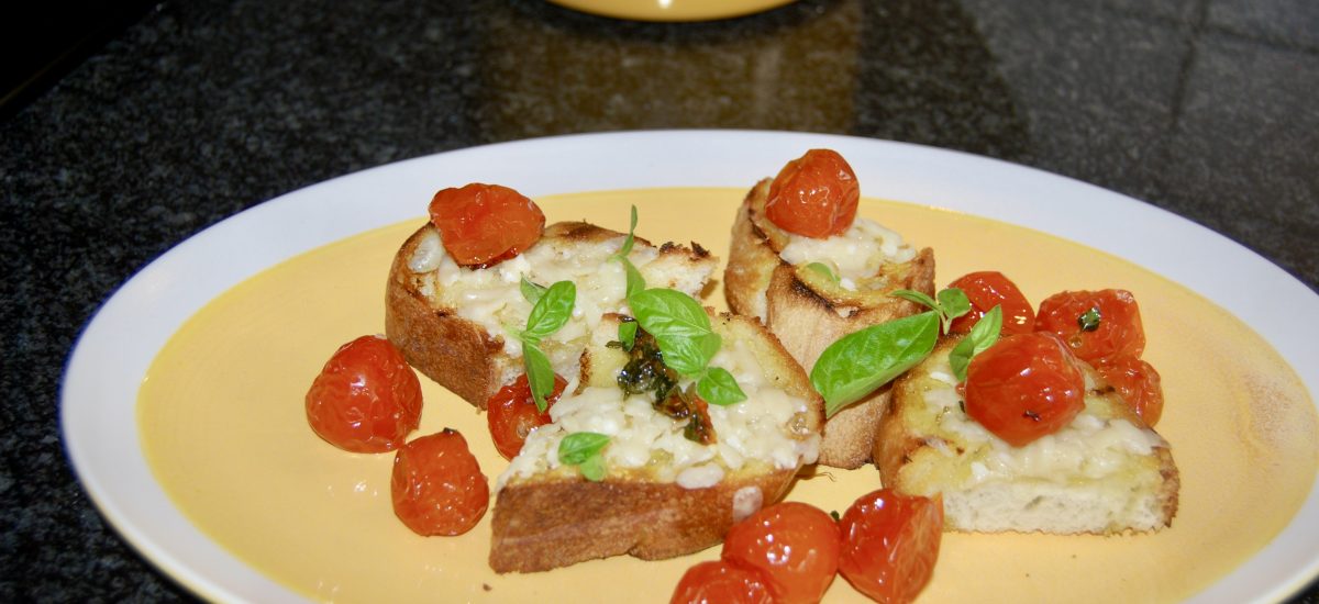 Slow Roasted Cherry Tomatoes and Parmesan Toast