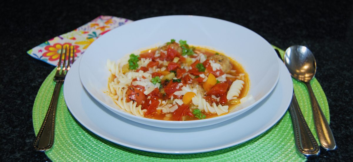 Mediterranean Turkey Meatball Soup