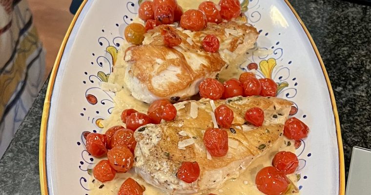 Creamed Chicken with Slow Roasted Tomatoes