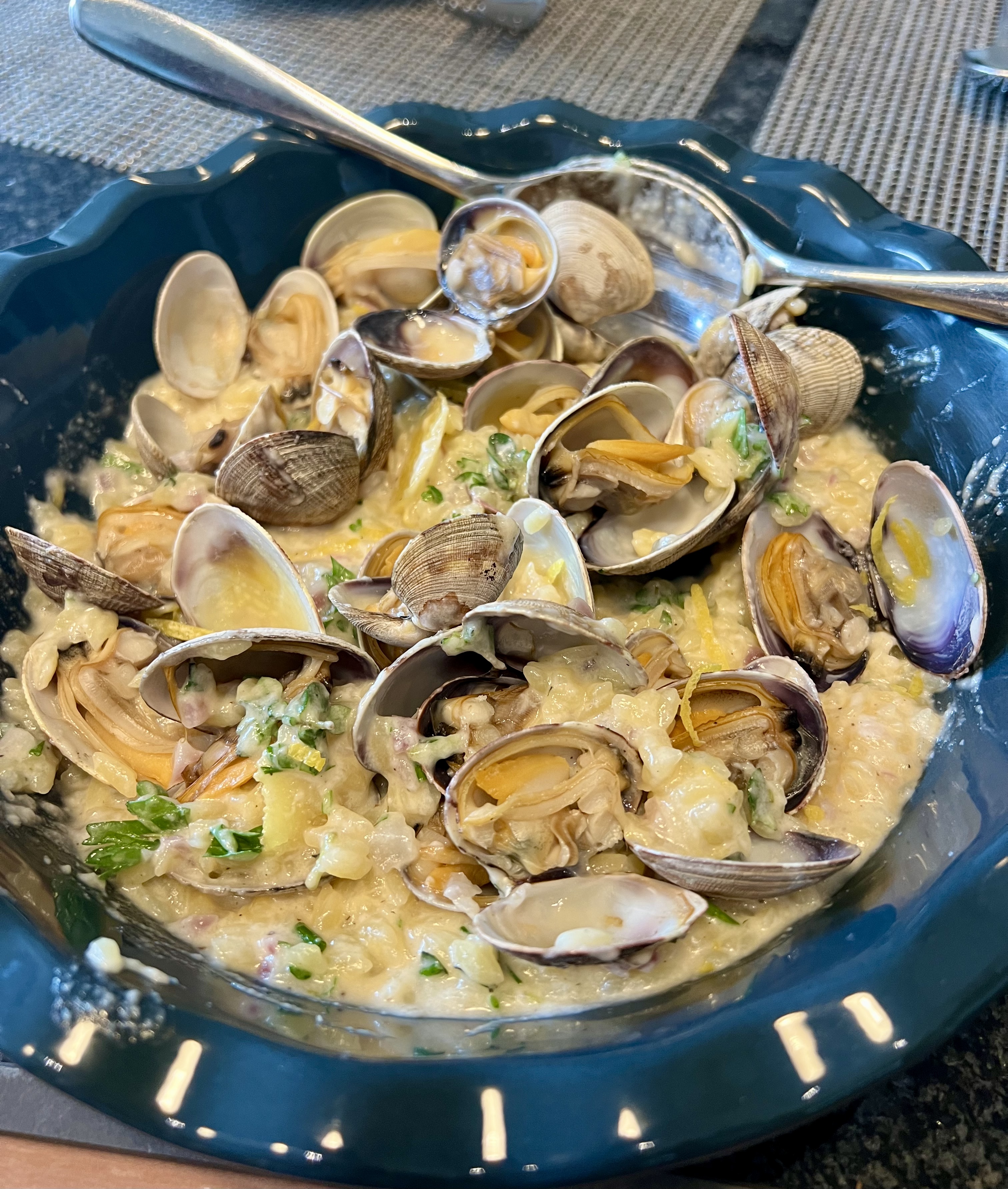 Orzo al Limone with Grilled Clams