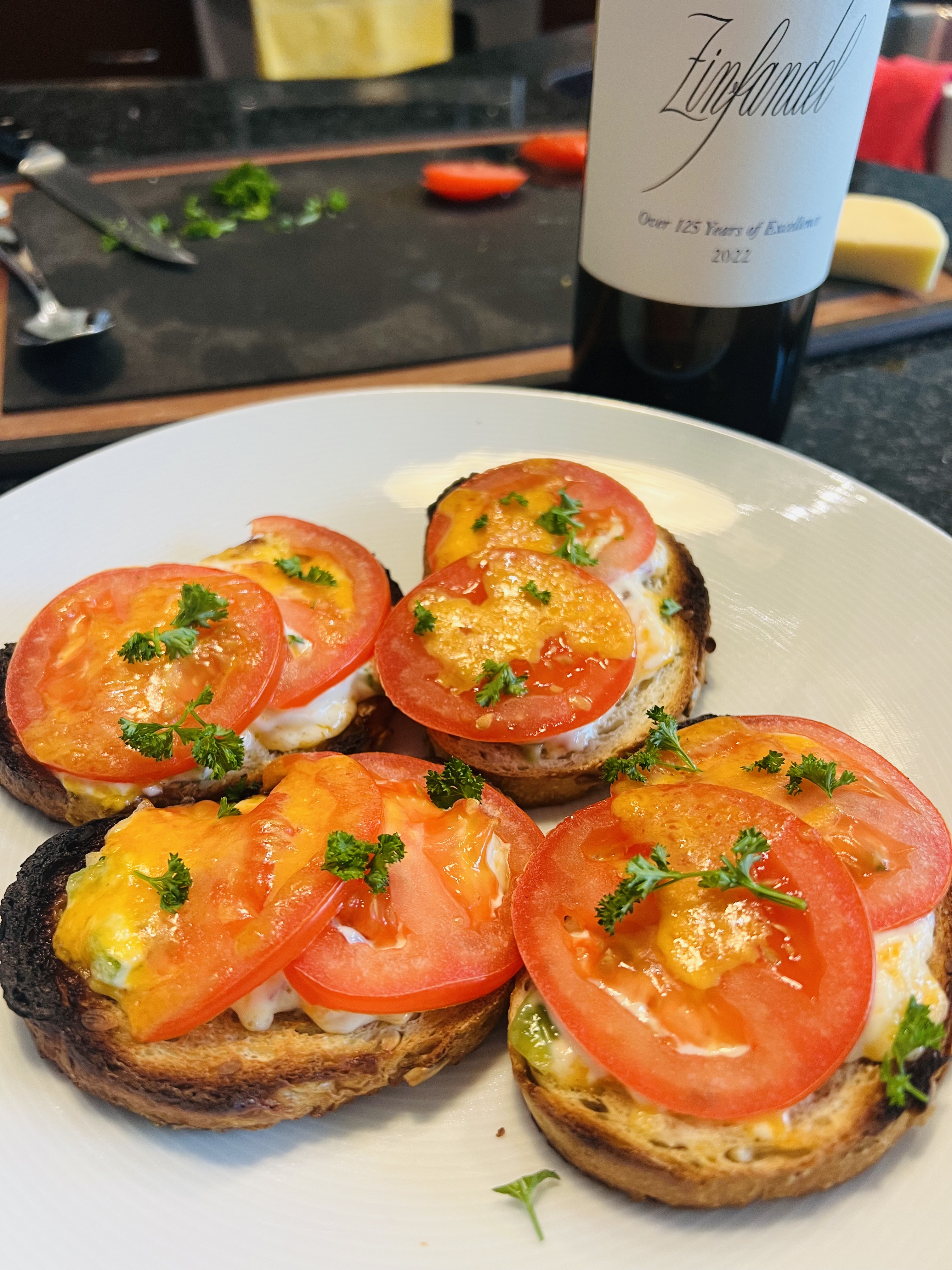 Tomato and Cheese Toasts